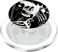 Skull Taking Selfie Funny Spooky Halloween Mirror Phone Pic PopSockets PopGrip for MagSafe