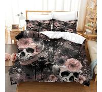 Skull Three-dimensional Printing Bedding Bedroom Set Art Skull Duvet Cover Superior Microfiber Pillow Slip Included Gentle And Washable Single(140x200cm)