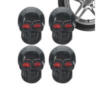 Skull Tire Valve Stem Caps, 4pcs Skull Motorcycle Valves Stem Caps, Cool Car Tire Air Valve Cap, for Cars, Trucks, Bikes, Motorcycles, Bicycles