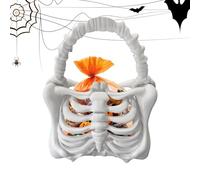 Skull Tote Bag Rib Cage Shape - Gothic Punk Purses - Halloween Punk Wallet Fashion for Horror Party Props Event Outing Travel Work Makeup Birthday Bottle