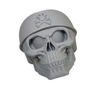 Skull Trailer Hitch Cover Slip-on Cap with 3D Face Detail, Gray | Rear Vehicle Decor and Light Guard