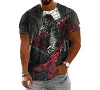 Skull Tshirts for Men - Retro Halloween Skeleton Short Sleeve Graphic Tees | Regular Basic Tops Tee 5XL Throne Skeleton