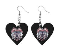 Skull U.S. Native Chief with Axes Artistic Wooden Earrings Pendant Vintage Earring Hooks Trendy Vacation Dangle Boho Eardrop Apricot Shaped