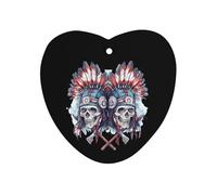 Skull U.S. Native Chief with Axes Car Aromatherapy Tablets Air Freshener Hanging Scented Cards for Rooms Bathrooms Wardrobe Love form