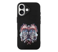 Skull U.S. Native Chief with Axes Cell Phone Basic Cases Compatible with iPhone 17/17 Air/17 Pro/17 Pro Max