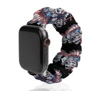 Skull U.S. Native Chief with Axes Watch Band Compatible with IWatch Bands Series 6 5 4 3 2 1 Elastic Replacement Wristband