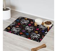Skull Unicorn Pet Feeding Mat for Cat Dog Water Bowl Food Mats Unicorn Horse Pet Feeding Mats Absorbent Nti-Slip Contain Spills Protects Floors Placemat 60.9 x 81.2 cm