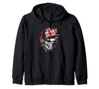 Skull United Kingdom Cap for Man and Woman Zip Hoodie