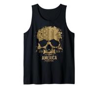 Skull USA Birthday Rugged Grunge 250 Quarter Millennium Men Tank Top