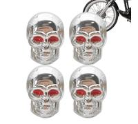 Skull Valve Stem Caps - ABS+copper Core 4 PCS | Tire Wheel Air Cap Covers, Dustproof Cool Tire Cover | Cars SUV Bike Trucks Motorcycles | Garage, Home, Shop