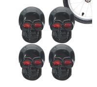 Skull Valve Stem Caps - ABS+copper Core 4 PCS | Tire Wheel Air Cap Covers, Dustproof Cool Tire Cover | Cars SUV Bike Trucks Motorcycles | Garage, Home, Shop