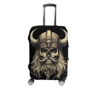 Skull Vikings Suitcase Cover Travel Luggage Elastic Washable Baggage Covers Fits 19-32 Inch