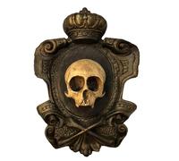 Skull Wall Sculpture | Resin Gothic Style Halloween Wall Decoration | Decorative Statues, Spooky Wall Hangings for Bedroom Home Decor