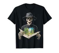 Skull Wandering Nature Lover Motif Illustration Skull T-Shirt