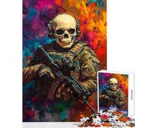 Skull Warrior Puzzles for Teenagers 1000 Pieces Birthday Gifts Improve Memory Home Decoration Toys Suitable for People Aged 14 And Above size 38x52cm