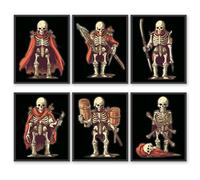 Skull Warrior Wall Art Prints, Skeleton Warrior Art Decor, Gothic Wall Decor, Goth Room Decor, Halloween Decor, Creepy Art Prints Scary Pictures (Skeleton Wall Art, 11"x14" UNFRAMED)