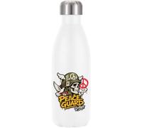 Skull Wearing Peace Helmet Art Vacuum Insulated Thermal Water Bottle White