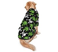 Skull Weed Leaf Dog Hoodies,Dog Clothes with Pocket and Hat Winter Clothes Sweaters for Medium Large Dogs Girl Boy Pets' Clothes Outfits