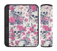 Skull White and Peach Halloween 2 pcs Shoulder Strap Cushion Protects Your Neck and Shoulders for Truck Protector para cinturón de carro