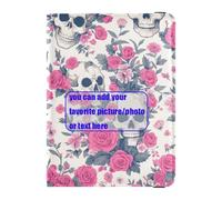 Skull White and Peach Halloween customize Leather Passport Holder Cover Passport Wallet Passport Holder Ultra Slim, skull white and peach halloween, One Size
