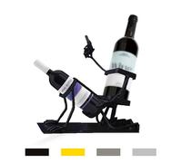 Skull Wine Bottle holder. Suitable for A Variety of Bottles. Funny Metal Skull Skeleton Bar Decor, Steampunk Style Wine Rack for Home Kitchen, or Man Cave Gift,Black