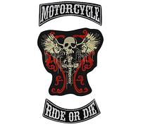 Skull Wing Patch Large Embroidery Patches for Jacket Motorcycle Biker Iron on Patch