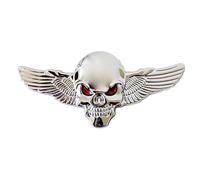 Skull Wings Stickers - Three-Dimensional Metal Plate Modern Aesthetic Badge Exterior Sticker | Bold Design, Extremely Weather Resistant, Unique Style for Urban Transportation