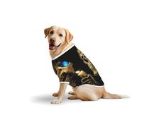 Skull with Blue Flame & Candle Print Breathable Dog Tshirt for Medium Large Breed