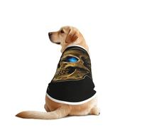 Skull with Blue Flame & Candle Print Dog T-Shirt - Casual Summer Pet Top Lightweight Dog Clothes Apparel for Medium Large Dogs