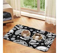 Skull with clues on the head Pet Absorbent Leather Tablecloth 40x60cm with Non-Slip Rubber Base for Cats and Dogs