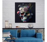 Skull with Flower Wall Art