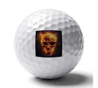 Skull With Glasses Fire Burning Professional Standard Golf Balls Performance Ball Gift for Boyfriend Husband Father