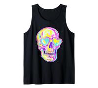 Skull with Hearts Sunglasses Gothic Summer Goth Summerween Tank Top