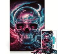 Skull with Inner Landscape Jigsaw Puzzles for Adults 1000 Pieces Strengthen Recall Soothing Fun Quality Edge Lovely Present 50x75cm