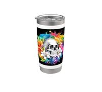 Skull with Lilies for goths and emos Stainless Steel Insulated Tumbler