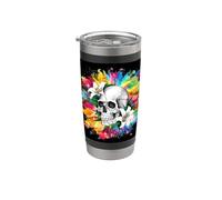 Skull with Lilies for goths and emos Stainless Steel Insulated Tumbler
