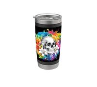 Skull with Lilies for goths and emos Stainless Steel Insulated Tumbler