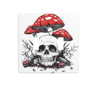Skull with Mushrooms Double Gang Toggle Light Cover Wall Plate Switch Decor Standard Size - 11.4x11.4cm