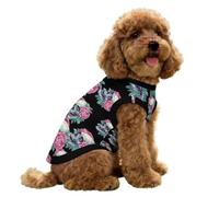 Skull with Peonies Soft Dog Vest Shirt Ice Silk Tank Top