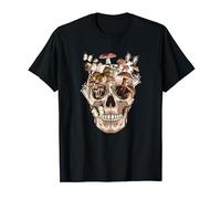 Skull With Psychedelic Mushrooms T-Shirt