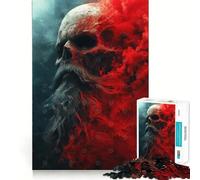 Skull with Red Smoke 1000 Piece Jigsaw Puzzles for Adults Sharp Logic Toy Home Leisure Tight Cut Heartfelt Gift 50x75cm