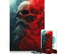 Skull with Red Smoke 1000 Pieces Jigsaws Adults Puzzles Mind Exercise Toy Shared Fun Precision Cut Art Display 38x52cm