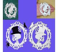 Skull with Top Hat Halloween Metal Cutting Die, Stencils, Card Making, Scrapbooking, Photo Album, Paper Crafts, 10.5 cm x 8.5 cm Die Size, D2
