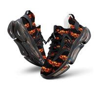 Skull with Wings Fire Men's Running Shoes Breathable Air Trainers Sports Walking Sneakers for Workout Athletic 11.5women/9.5men（EUR43）