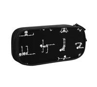 Skull Yoga Print Pencil Pouch Storage Cosmetics Art Tools Supplies Students Teachers Versatile Use