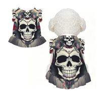 Skull Yoga Print Pet Breathable T-Shirt Skirt XL