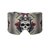 Skull Yoga Print Sleep Eye and Ear Muffs Mask - Adjustable Yoga Travel Headband, Keep Warm Shading Comfortable Aid