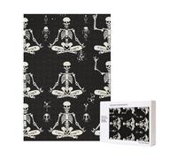 Skull Yoga Printed Wooden Intelligence Puzzle 28x40 CM, 300 Pieces(boxed) Jigsaw Puzzles Education Game for Adults, Home Decoration Puzzle
