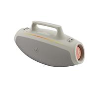 Skullcandy Barrel Wireless Bluetooth Portable Boombox Party Speaker, IPX5 Water-Resistant, 12 Hour Battery, True Wireless Stereo with LED Light Show and Carrying Strap - Bone/Orange