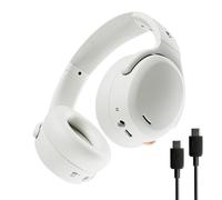 Skullcandy Crusher ANC 2 Wireless Over-Ear Bluetooth Headphones with Extra USB-C Charging Cable, Multi-Sensory Bass, Active Noise Cancelling, 60 Hours Battery, Microphone iPhone Android - Bone
